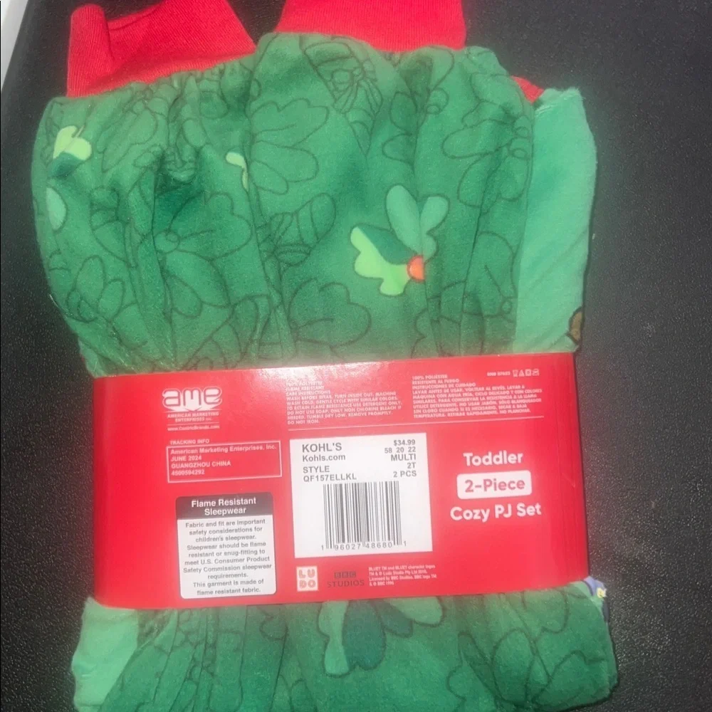 Lucy Green and Red Pajama Set